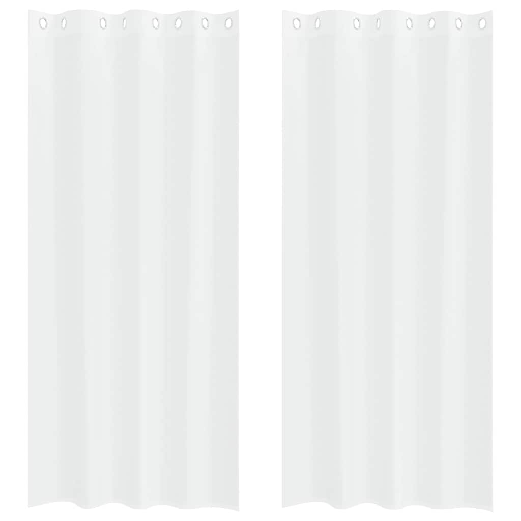 Voile Curtain with Curtains 2 pcs White 140x225cm Polyester